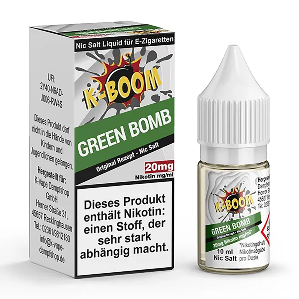 K-Boom Green Bomb Nic Salt 20mg 10ml 