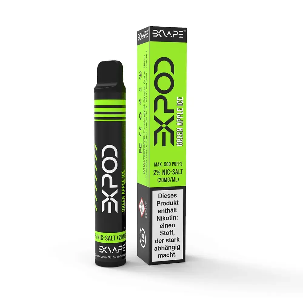 EXPOD Green Apple Einweg E-Zigarette 20mg 