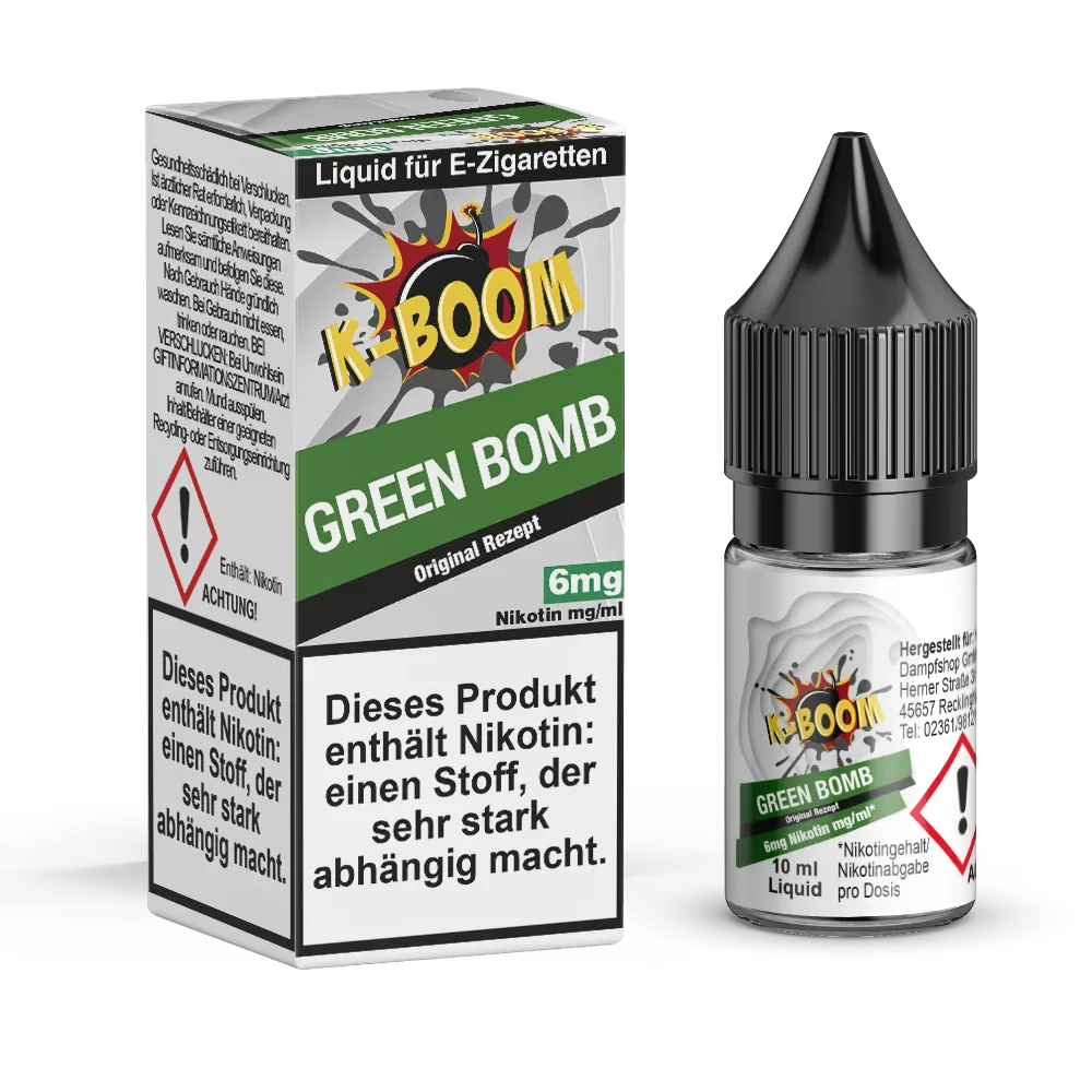 K-Boom Green Bomb Original Rezept Liquid 50/50 10ml 3mg