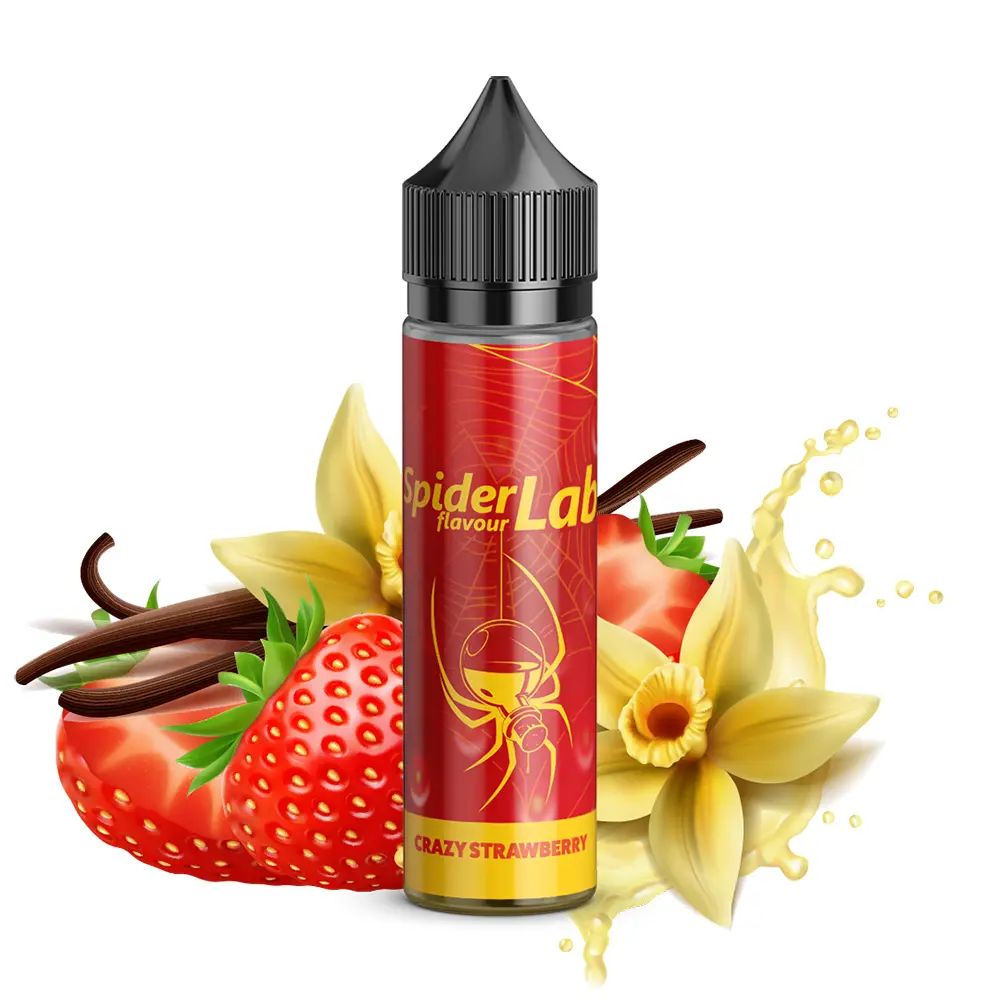 Spider Lab Aroma - Crazy Strawberry - 8ml Aroma in 60ml Flasche 