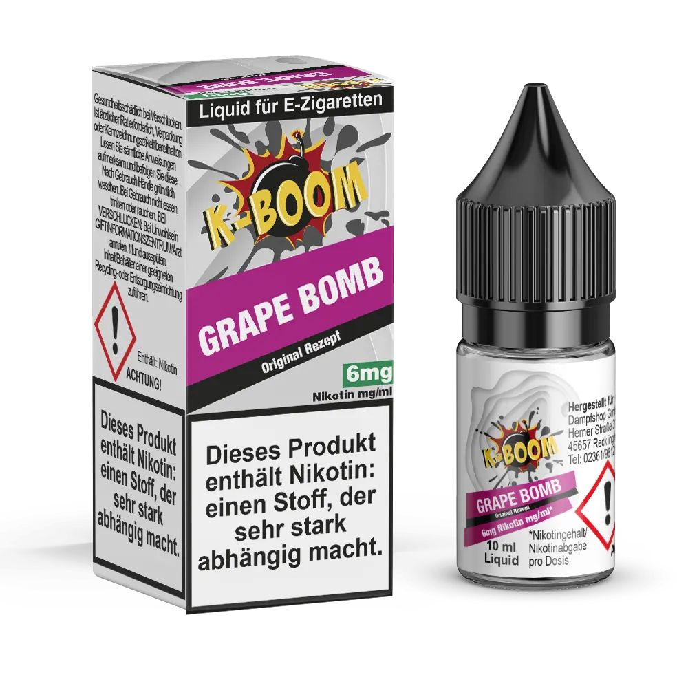 K-Boom Grape Bomb Original Rezept Liquid 50/50 10ml 6mg
