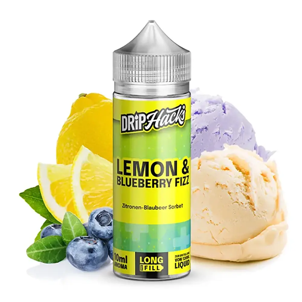 Drip Hacks Lemon & Blueberry Fizz 10ml in 120ml Flasche 