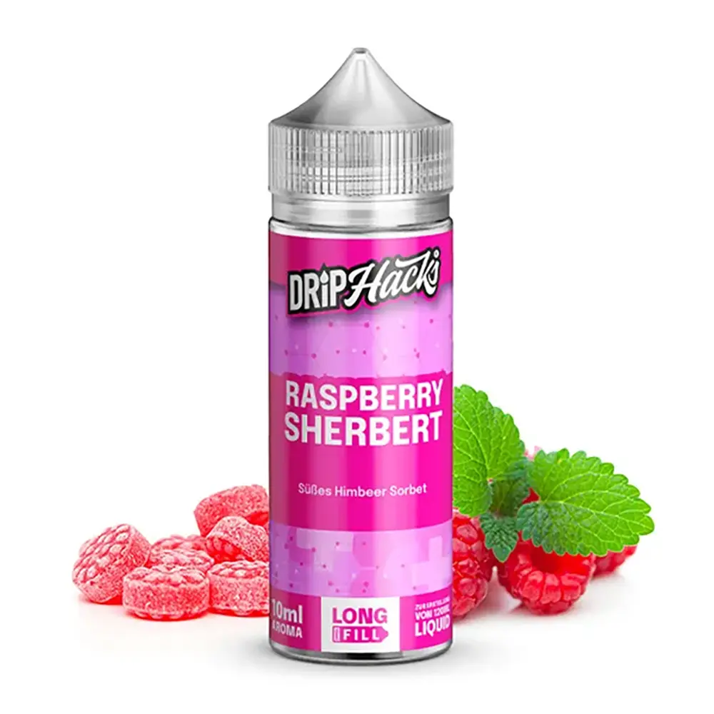 Drip Hacks Raspberry Sherbet 10ml in 120ml Flasche 